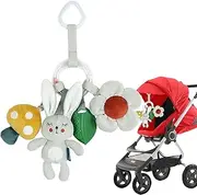 Baby Hanging Toys - Teether Carseat Toys with Teether | Baby Car Seat Toy for Infant with Teether Hanging Toys Clip Stroller Toy Soft Plush Baby and