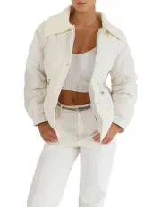 [Belle & Bloom] See You Again Quilted Jacket in Cream