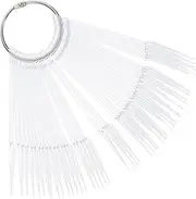 Baluue 100pcs Nail Art Polish Gel Color Display Tip Foldable Stick Fan Shape Nail