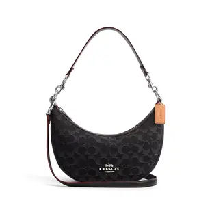 COACH蔻馳 Aria Shoulder Bag 26 金標經典老花五 中號月牙包單肩包 CP100｜珍愛520♥全館滿8800現折$1314★APP下單跨店最高再享20%點數