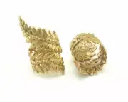 Leaf Adjustable Ring Raw Brass (16mm 5US inner size - Adjustable ) 2130