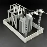 1/87 HO Scale Transformer Station Diorama Fine Plastic Model Assembly Kit