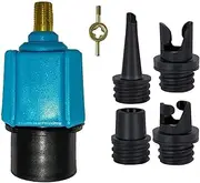 Inflatable Boat SUP Air Pump Adaptor,Air Valve Converter Multifunction SUP Air Valve Adapter with 4 Air Valve Nozzles,for Inflatable Bed Stand Up Paddle Board,Kayak Dinghy, Inflatable Boat Sup