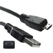 6FT Micro USB 2.0 Cable Black Type A Male / Micro-B Male 6 foot WC-10U2-03106BK
