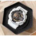 CASIO G-SHOCK 白色樹酯錶帶 石英 數位 雙顯 男士手錶 GA-110RG-7A