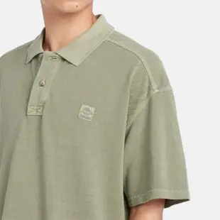 【Timberland】男款灰綠色短袖Polo衫(A42D5590)