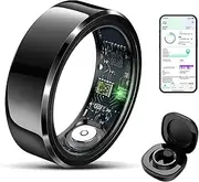 Qjijolz Smart Ring for Women Men, Fitness Tracker with Heart Rate/Blood Pressure/Blood Oxygen Monitor,Sleep Tracker,Pedometer, IP68 Waterproof Health Rings for iPhone Android