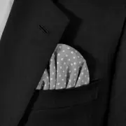 NEW - Men's 100% Cotton Pre-Folded Pocket Square Insert - Polka Dots