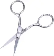 Beavorty Stainless Steel Eyebrow Scissors with Curved Tips for Precise Trimming of Facial Hair Nose Beard Eyelashes Comfortable Grip Grooming Tool for Men Women