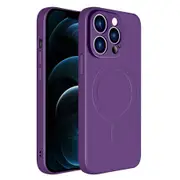 For Apple iPhone 14 Pro / 15 Pro MagSafe Magnetic Silicone Silky Soft Touch Full Protective Anti Scratch Case Cover (Purple)