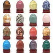 30x40mm Wholesale Natural Gemstone Sphere Crystal Reiki Healing Globe Egg/Stand
