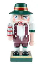Clever Creations German Santa 6 Inch Chubby Wooden Nutcracker, Festive Christ...