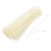 100pcs 198 x 5mm Plastic Self Locking Reusable Cable Zip Ties Fastener Beige