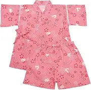 [DYZANOROKY] Jinbei Kids Girls' Children's Clothes, Top and Bottom Set, Summer Yukata, 100% Cotton, Thin, Breathable, Japanese Pattern, Japanese Style, Kimono, Cute, Girls, Festivals, Summer Festivals