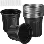 POPETPOP 50 Pcs Plastic Garden Pots with Drainage Holes Versatile for Indoor and Outdoor Use Durable Planter Containers for Flowers for Extensive Gardening Projects