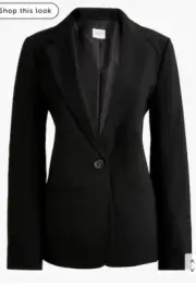 J.Crew $198 One Button Blazer Black Size 6 BO597