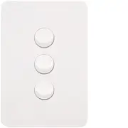Hager Allure 3 Gang Switch Plate cw mechs Matt White - WBHSV3-MW
