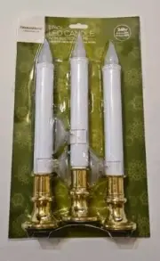 3PCS LED Candle Window Light Flameless Taper Candles with Suction Cups NEW