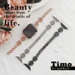 【TIMO】APPLE WATCH 圓形浪紋不鏽鋼金屬錶帶