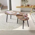 GOLDFAN Triangle Coffee Table Set Nest of 2 Tables Modern Sofa Coffee Side Table
