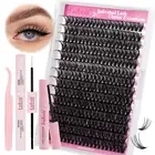 DIY Lash Extension Kit Individual Lashes Clusters Lash Bond and Seal, Clusters L
