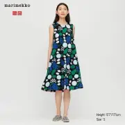 *New* UNIQLO x MARIMEKKO Dress SIZE XL Black Blue Green Fruit Sleeveless BNWT