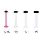 Pair of Lucite Invisible Tongue Retainers Piercing 14G, 10G and 8 Gauge