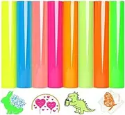 Xunweiad HTV Heat Transfer Vinyl 8 Neon Vinyl Assorted Sheets 30 X 25 Inch Vinyl Neon Pink Heat Press T-Shirt Beautiful