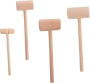 ERINGOGO 4pcs Wooden Crab Mallet Lobster Cracking Tools Cake Mallets for Shellfish and Nuts Wooden Hammers for and Bakers