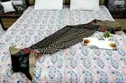 New Indian Kantha Quilt Block Print Cotton Handmade Bedspread Blanket King Size
