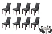 8pcs Chair Cover Universal Fitted Jacquard Seat Protector Cover for Party Home Kitchen Decor-Dark gray