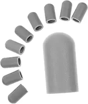 Levemolo 10pcs Drumstick Tips Mute Caps for Drumming Practice Protects Drumstick Heads Lightweight Drum Accessories Grey