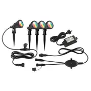 Smart Botanic Wi-Fi RGB LED Garden Light Kit (4 Pack) in Black