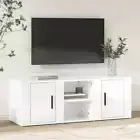 High Gloss White TV Cabinet Entertainment Unit Stand Sturdy Media Player Storage