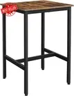 Bar Table, Small High Top Pub Table for Living Room, Rustic Brown & Black
