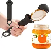 Multifunctional Retractable Bottle Opener, Stainless Steel Adjustable Cap Screwer to Remove Stubborn Lids, Adjustable Multifunctional can Opener,black