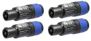 4 NEUTRIK NAC3FXXA-W-L 20A POWERCON (BLUE) Power In Locking Cable Mount
