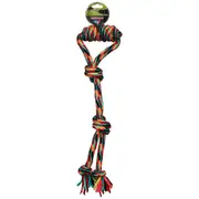 Paw Play 45cm Stretch Tug War Rope 220g Cotton Knots/Braided Teeth Clean Dog Toy