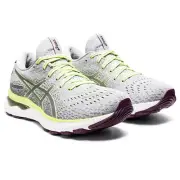 ASICS Woman Gel-Nimbus 24 Running Shoes Piedmont Grey/Lime Green size 7 D Wide