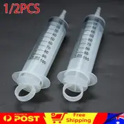 1/2PCS 100ml Reusable Plastic Syringe Big Large Hydroponics Nutrient Measuring