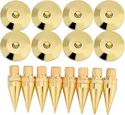 OKJHFD 8 Pairs 6 X 36mm Copper Speaker Spike Isolation Brackets Base Pads Foot Pads Screw Fixing Speaker Feet Isolation for Speakers, Recorders