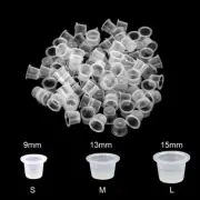Tattoo Microblading Ink Pots Pigment Mixing Cups Caps Clear Disposable S M L