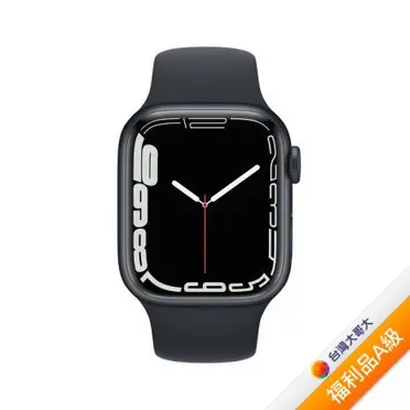 Apple Watch S7 LTE版 45mm 午夜色運動錶帶【拆封福利品A級】