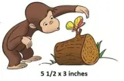 Curious George Wall Decal Butterfly Monkey Vinyl Sticker Peel & Stick Kids Room