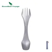 Titanium Spoon Fork Knife Outdoor Camping Cutlery 3 in 1 Flatware