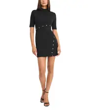 Donna Morgan Mock Neck Mini Dress