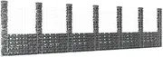 U-Shape Gabion Basket with 7 Posts Iron 740x20x200 cm Barrier Panel