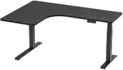 Artiss Electric Laptop Standing Desk Height Adjustable Sit Stand Desks 160cm Lenth L-Shape Desktop Table Office Study Computer Workstation Home Use Whole Piece Monitor Riser with Control Panel Black