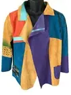 NWT Lemon Grass Patchwork Color Block Women's XS Faux Suede F9WJ9822