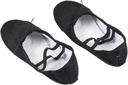 [WESIEVYA] Professional Anti-Slip Ballet Shoes Lightweight Canvas Dance Shoes Elastic Band Suitable for Yoga Folk Modern Ballroom Jazz Size Black